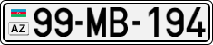 License plate of Azerbaijan, Cars