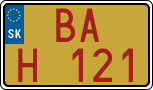 License plate of Slovakia, Oldtimers