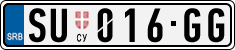 License plate of Serbia, Cars