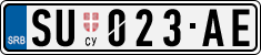 License plate of Serbia, Cars