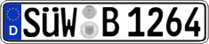 German license plate, Regular plates