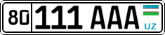 License plate of Uzbekistan, Organizations