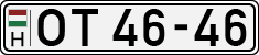 license plates of Hungary, Oldtimers (1990)