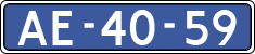 License plate of the Netherlands, Imported oldtimers (cars)