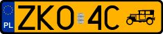 License plates of Poland, Oldtimers