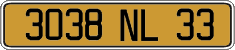 French license plate, FNI