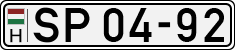license plates of Hungary, Sportcars (1990)