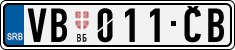 License plate of Serbia, Cars