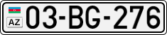License plate of Azerbaijan, Cars