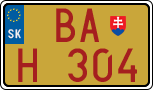 License plate of Slovakia, Oldtimers