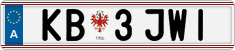 License plate of Austria, Regular plates