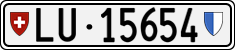 License plate of Switzerland, Cars