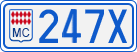 License plate of Monaco, Cars