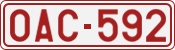 License plate of Belgium, 1951 year system