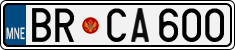 License plate of Montenegro, Cars
