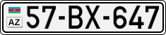 License plate of Azerbaijan, Cars