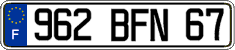 French license plate, FNI