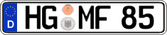 German license plate, Regular plates