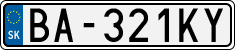 License plate of Slovakia, Cars