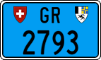 License plate of Switzerland, Work and fire vehicles (blue)