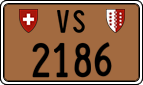 License plate of Switzerland, Except vehicles and snowmobiles (brown)