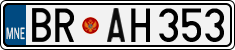License plate of Montenegro, Cars