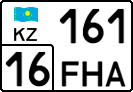 License plate Kazakhstan, Private owners (2012)
