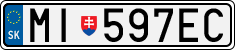 License plate of Slovakia, Cars