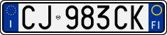 License plate of Italy, Cars (1994 year series)