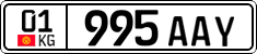 License plate of Kyrgyzstan, Private owners (2016)