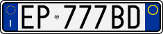 License plate of Italy, Cars (1994 year series)