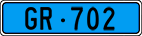 License plate of Switzerland, Work and fire vehicles (blue)