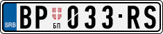 License plate of Serbia, Cars