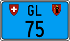 License plate of Switzerland, Work and fire vehicles (blue)
