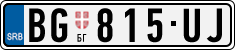 License plate of Serbia, Cars