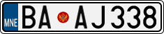 License plate of Montenegro, Cars