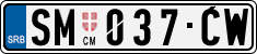 License plate of Serbia, Cars