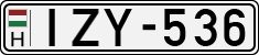 license plates of Hungary, Cars (1990)