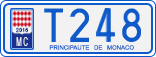 License plate of Monaco, Cars