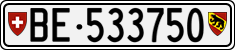 License plate of Switzerland, Cars