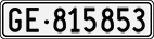 License plate of Switzerland, Cars