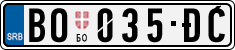 License plate of Serbia, Cars
