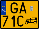 License plates of Poland, Oldtimers