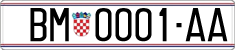 License plate of Croatia, Regular plates