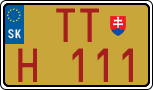 License plate of Slovakia, Oldtimers
