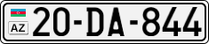 License plate of Azerbaijan, Cars