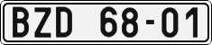 License plate of the Czech Republic, Cars (1960)
