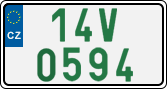 License plate of the Czech Republic, Oldtimers (2001)