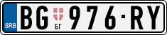 License plate of Serbia, Cars