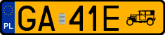 License plates of Poland, Oldtimers